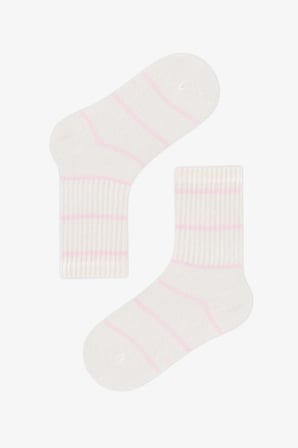 Kız Çocuk Pembe Little Pink Bunny Tavşan Desenli Pamuklu 3 Çift Soket Çorap