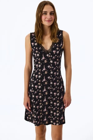 Siyah Floral Dream Gecelik