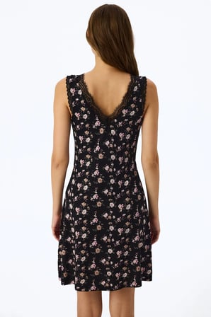 Siyah Floral Dream Gecelik