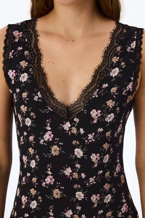 Siyah Floral Dream Gecelik
