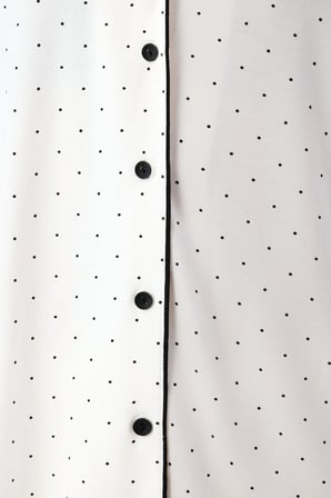 Ekru Arya Puantiye Desenli Uzun Kollu Gömlek Pantolon Pijama Takımı