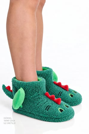 Erkek Çocuk Yeşil Dragon Bot Dinozor Desenli