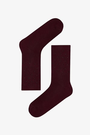 Bordo Mini Stone Soket Çorap