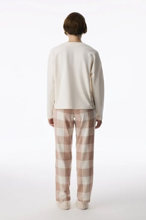 Ekru Quinn Uzun Kollu Pijama Üstü