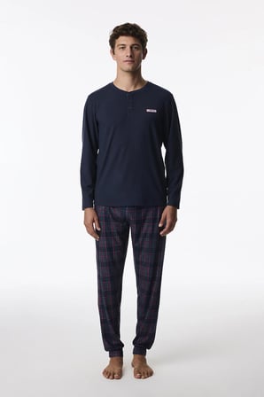 Erkek North Rail Çizgili Uzun Kollu Jogger Pijama Takımı