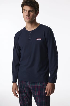 Erkek North Rail Çizgili Uzun Kollu Jogger Pijama Takımı