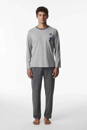 Erkek Snow Glide Pantolon Uzun Kollu Pijama Takımı