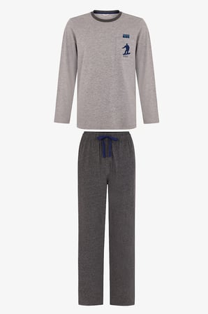 Erkek Snow Glide Pantolon Uzun Kollu Pijama Takımı