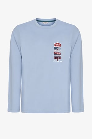 Erkek Aurora Station Geometrik Desenli Pantolon Uzun Kollu Pijama Takımı