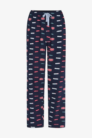 Erkek Aurora Station Geometrik Desenli Pantolon Uzun Kollu Pijama Takımı