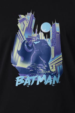 Erkek Batman Geometrik Desenli Pantolon Uzun Kollu Pijama Takımı
