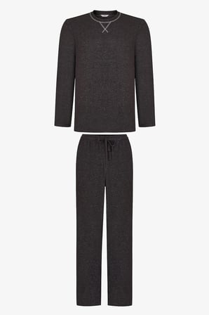 Erkek Gri Glacier Grey Pantolon Uzun Kollu Pijama Takımı