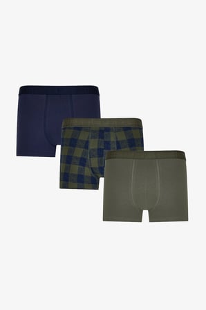 Erkek Kareli Ekoseli 3'lü Boxer