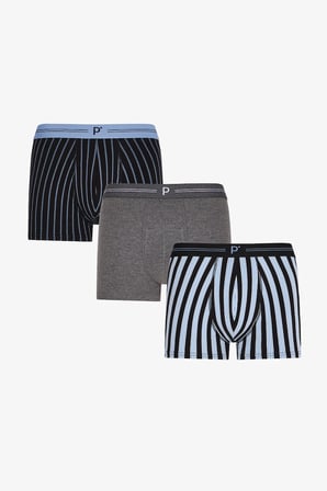 Erkek Çizgili 3'lü Boxer