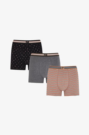 Erkek Ember Çizgili 3'lü Boxer