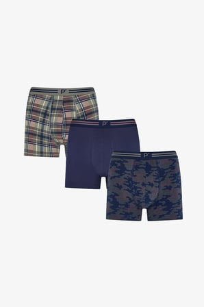 Erkek Roamer Ekoseli 3'lü Boxer