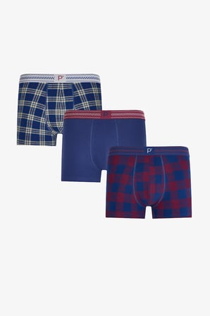 Erkek Oldtown Ekoseli 3'lü Boxer