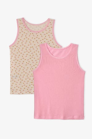 Kız Çocuk Pembe Flory Çiçekli 2'li Atlet