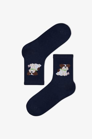 Erkek Çocuk Paws&play Köpek Desenli Pamuklu 4 Çift Soket Çorap