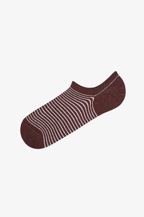 Erkek Haki Below Surface Çizgili Pamuklu 3 Çift Sneaker Çorap