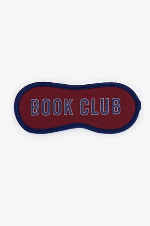 Bordo Book Club Slogan Desenli Uyku Gözlüğü