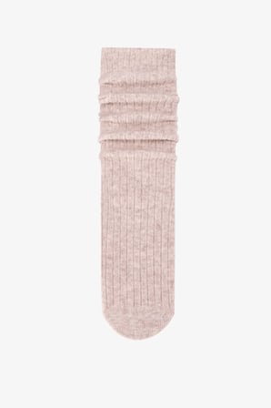 Kışlık Yün Karışımlı Rib Detaylı Pantolon Çorabı