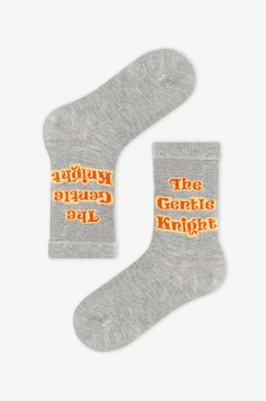 Erkek Çocuk Gri The Gentle Knight Pamuklu 4 Çift Soket Çorap