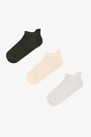 Yeşil Fit Back 3 Çift Patik Çorap