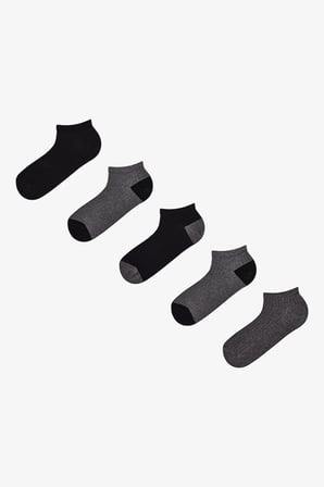 Erkek Lacivert Melanj Black Comfort 5 Çift Patik Çorap