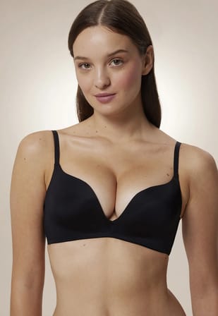 #Hiççamaşırı Siyah Decollette Push Up Balensiz Sütyen