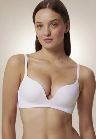 #Hiççamaşırı Beyaz Balensiz Decollette Push Up Sütyen