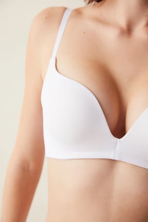 #Hiççamaşırı Beyaz Balensiz Decollette Push Up Sütyen