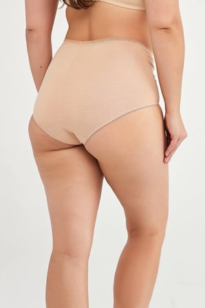 Maxi Siyah-Ten Yüksek Bel 2'li Pamuklu Slip Külot