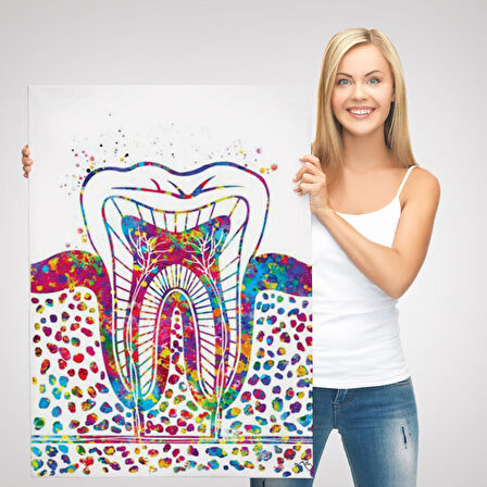 Renkli Diş, Diş Hekimi Duvar Tablosu-6300