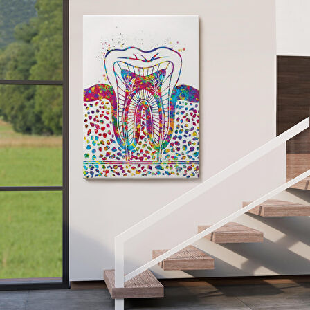 Renkli Diş, Diş Hekimi Duvar Tablosu-6300