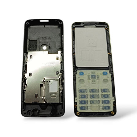Nokia 6300 Kasa Nokia 6300 Uyumlu Kasa Gri Renk Orta Kasa ön kapak Arka Kapak Tuş Takımı Full Set