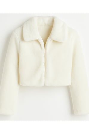 Kız Çocuk Bolero Peluş Ceket İnci Kapamalı Uzun Kollu Çocuk Ceket