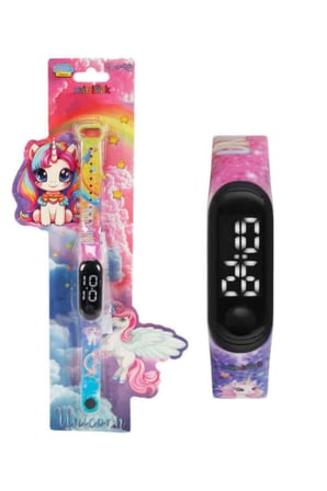 Miniflak Unicorn Renkli Bileklik Led Çocuk Saati