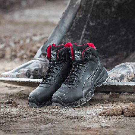 Puma Condor Black Mid Çelik Burunlu Nubuk Deri İş Ayakkabısı S3 SRC ESD