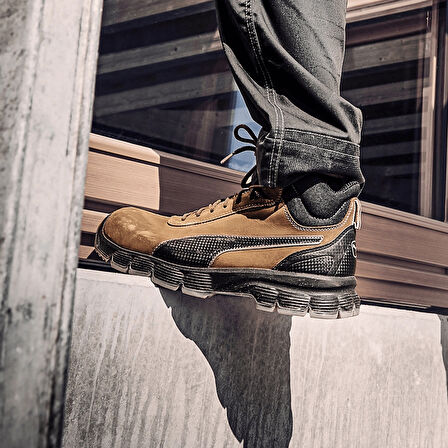 Puma Condor Brown Mid Çelik Burunlu Nubuk Deri İş Ayakkabısı S3 SRC ESD