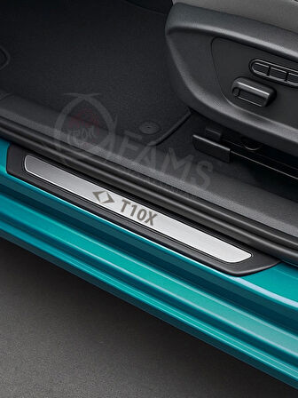 TOGG T10X 2022 Üzeri Krom Kapı eşiği 4 kapı Paslanmaz Çelik ABS Çerçeve T10X Yazılı