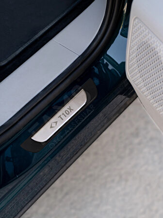 TOGG T10X 2022 Üzeri Krom Kapı eşiği 4 kapı Paslanmaz Çelik ABS Çerçeve T10X Yazılı