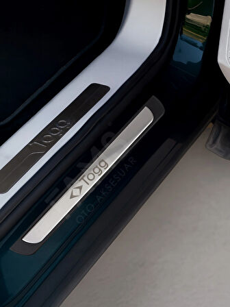 TOGG T10X 2022 Üzeri Krom Kapı Eşiği 4 kapı Paslanmaz Çelik ABS Çerçeve (Togg Yazılı)