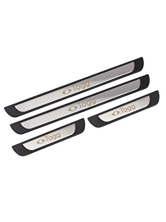 TOGG T10X 2022 Üzeri Krom Kapı Eşiği 4 kapı Paslanmaz Çelik ABS Çerçeve (Togg Yazılı)