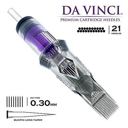 Bishop DaVinci V2 | 1021 MLT | Magnum Bugpin Long Taper Kartuş Dövme İğnesi