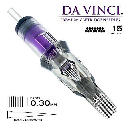Bishop DaVinci V2 | 1015 MLT | Magnum Bugpin Long Taper Kartuş Dövme İğnesi