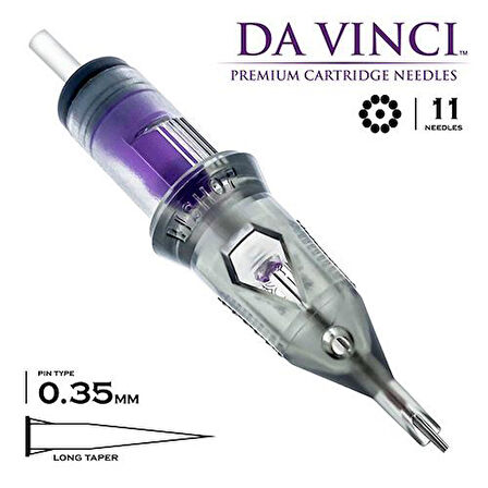 Bishop DaVinci V2 | 1211 RLLT | Round Liner Long Taper Kartuş Dövme İğnesi