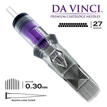 Bishop DaVinci V2 | 1027 CMLT | Curved Magnum Bugpin Long Taper Kartuş Dövme İğnesi