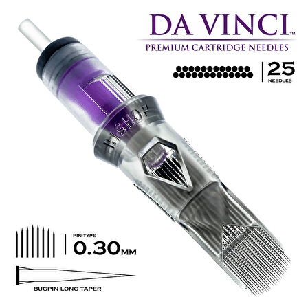Bishop DaVinci V2 | 1025 CMLT | Curved Magnum Bugpin Long Taper Kartuş Dövme İğnesi