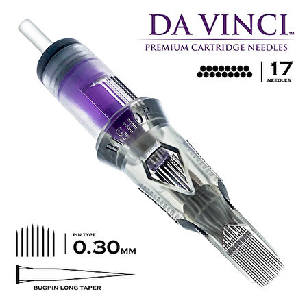 Bishop DaVinci V2 | 1017 CMLT | Curved Magnum Bugpin Long Taper Kartuş Dövme İğnesi
